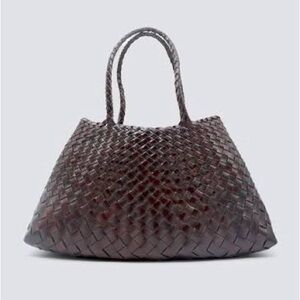 Dragon Diffusion Woven Shoulder Bag, dark brown